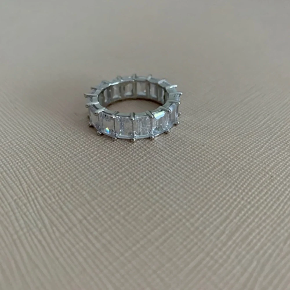 Sphera Milano 18K White Gold Baguette CZ Band Ring
